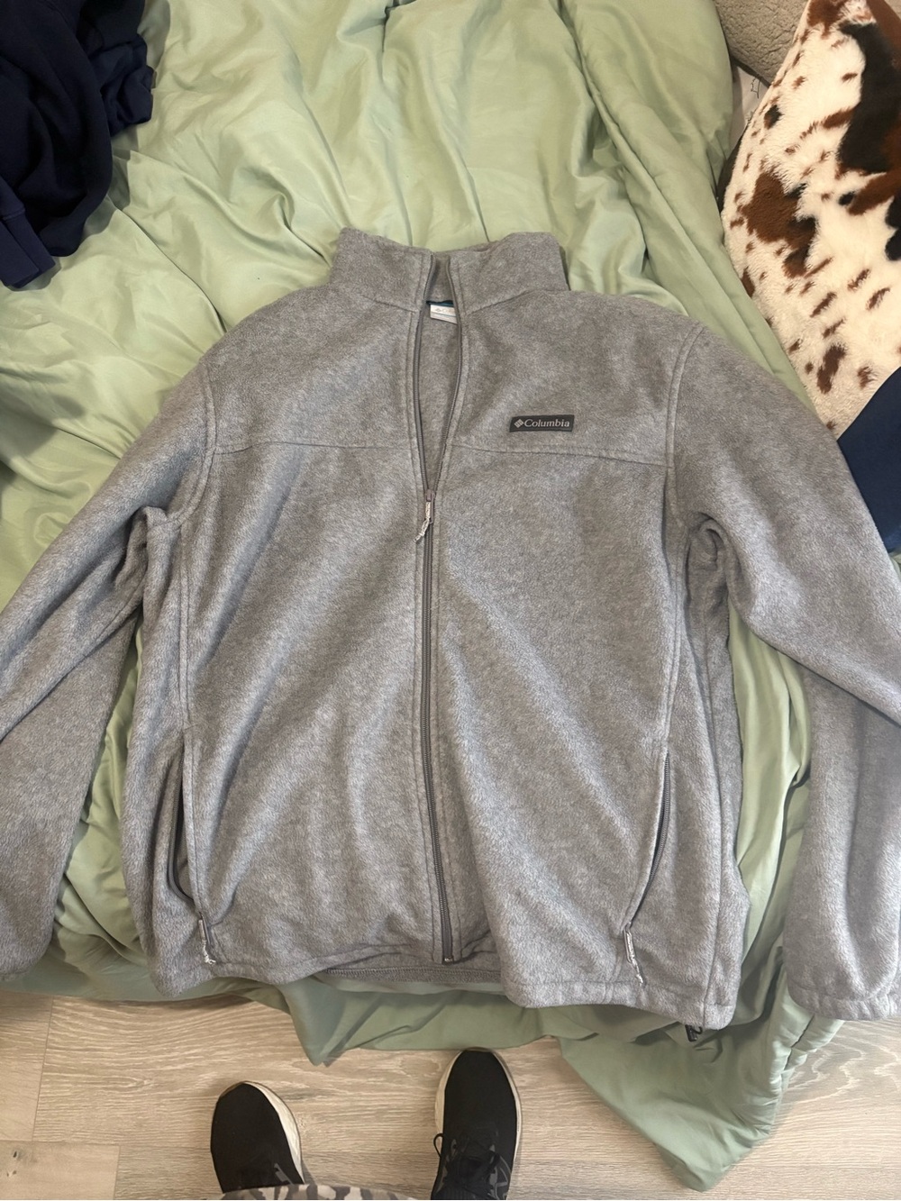 Columbia Men's Light Gray Full-Zip Performance Fleece Jacket